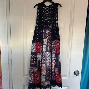Patchwork Lace Maxi Vest